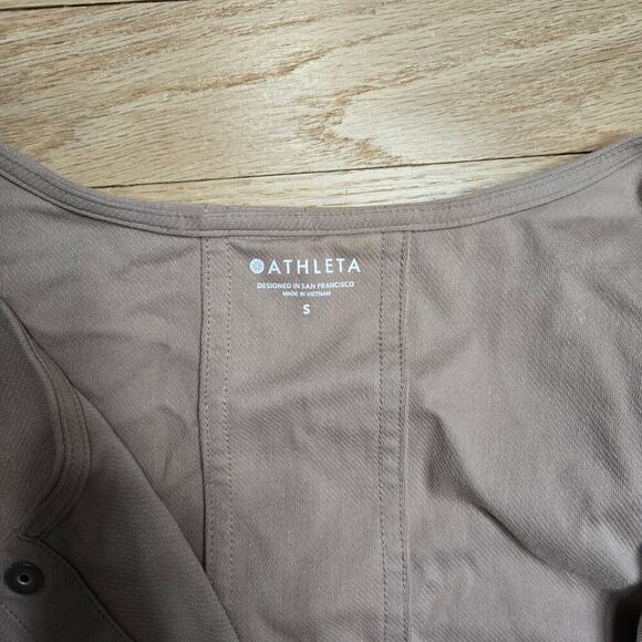 Athleta Farallon Romper Size Small Mocha Latte Jumper Cotton Blend - Picture 2 of 8